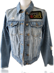 RDrox™ Greateful Dead Hippie Chick Denim Vintage Jean Jacket