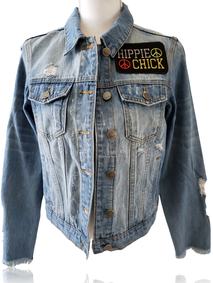 RDrox™ Greateful Dead Hippie Chick Denim Vintage Jean Jacket