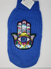 RDRox Hamsa Cable Knit Dog Sweater