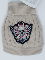 RDrox Skull Killer Cable Knit Dog Sweater