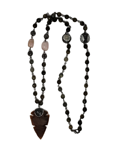 RDrox™ Arrowhead Semi-Precious Gemstone Beaded Labradorite Necklace