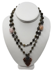 RDrox™ Arrowhead Semi-Precious Gemstone Beaded Labradorite Necklace