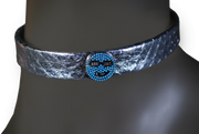 RDrox™ Silver Python Choker Turqoise Emoji