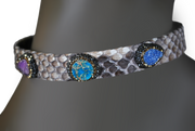 RDrox™ Mixed Pattern Python Choker Three Stones BL-TQ-PR