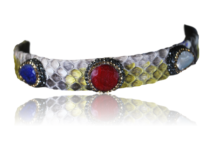 RDrox™ Mixed Pattern Python Choker Three Stones RD-BL-PE