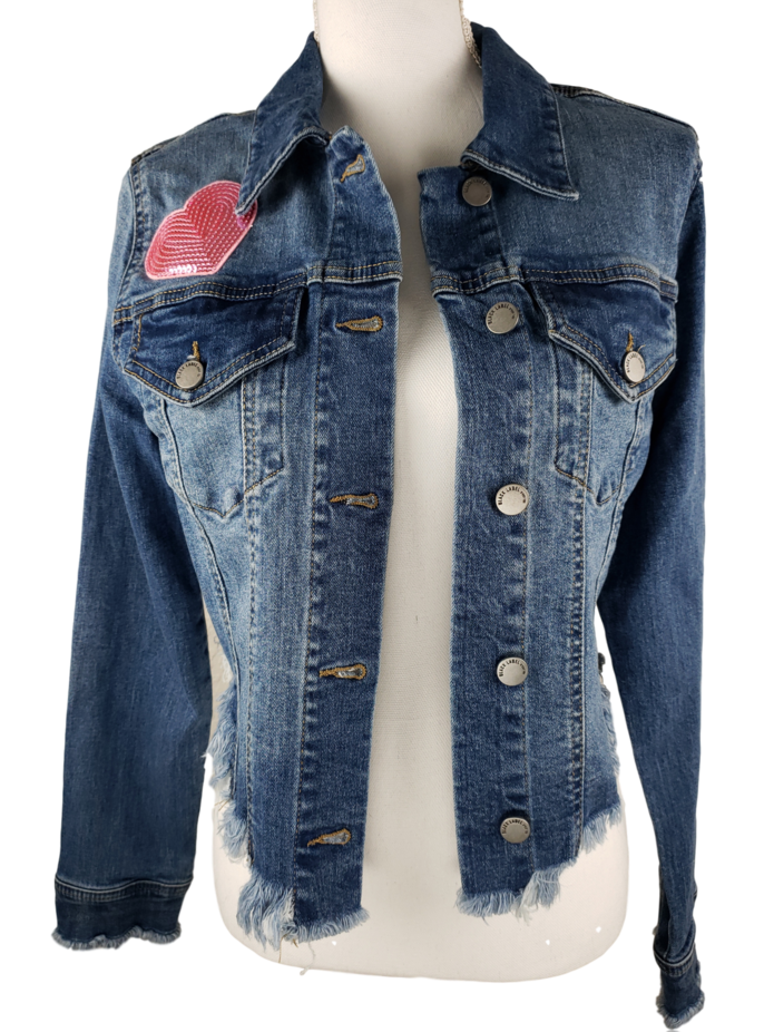 RDrox™ Pink Heart Denim Vintage Jean Jacket