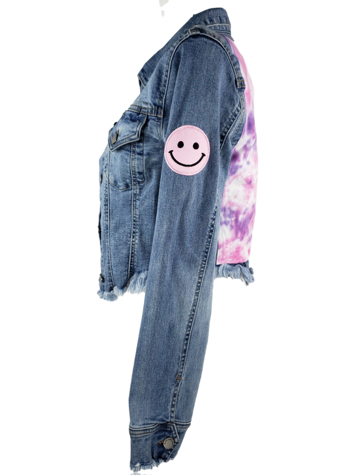 RDrox™ Pink Smiley Vintage Denim Jean Jacket