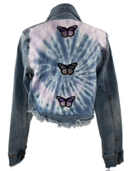 RDrox™ - 3 Butterflies Vintage Denim Jean Jacket