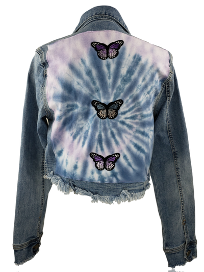 RDrox™ - 3 Butterflies Vintage Denim Jean Jacket