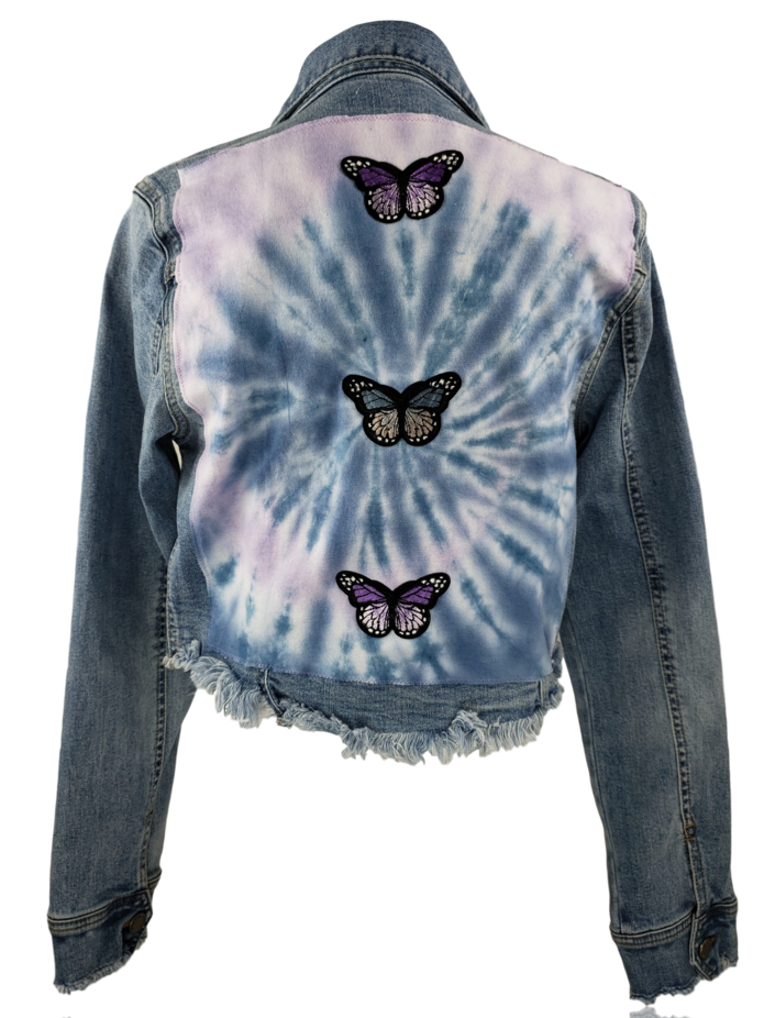 RDrox™ - 3 Butterflies Vintage Denim Jean Jacket