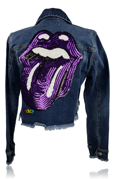 RDrox Purple Mouth Vintage Denim Jean Jacket