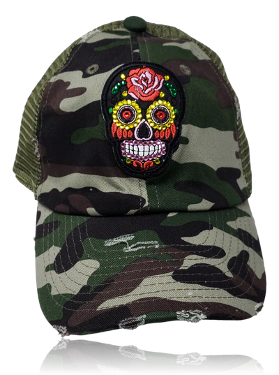 RDrox Skull Rose Camo Trucker Hat