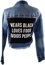 RDrox™ Wears Black Denim Vintage Jean Jacket