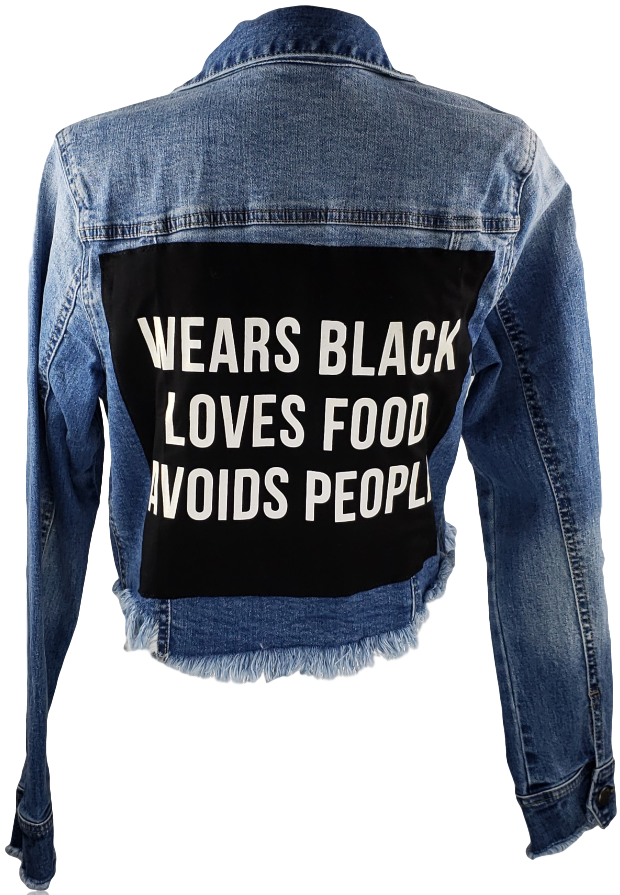 RDrox™ Wears Black Denim Vintage Jean Jacket