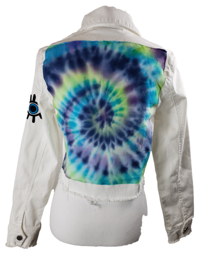 RDrox™ White Tie Die Denim Vintage Jean Jacket