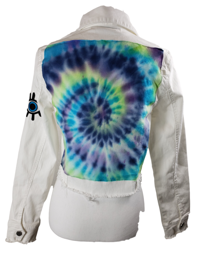 RDrox™ White Tie Die Denim Vintage Jean Jacket