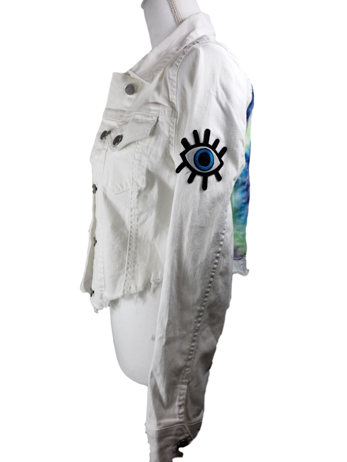 RDrox™ White Tie Die Denim Vintage Jean Jacket