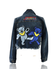 RDrox™ Grateful Dead Dancing Bears Denim Jean Jacket Size Small