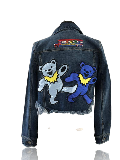 RDrox™ Grateful Dead Dancing Bears Denim Jean Jacket Size Small