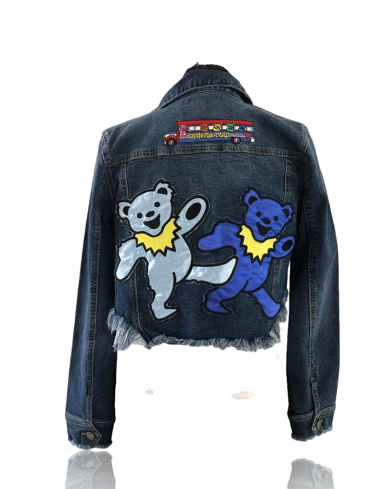 RDrox™ Grateful Dead Dancing Bears Denim Jean Jacket Size Small