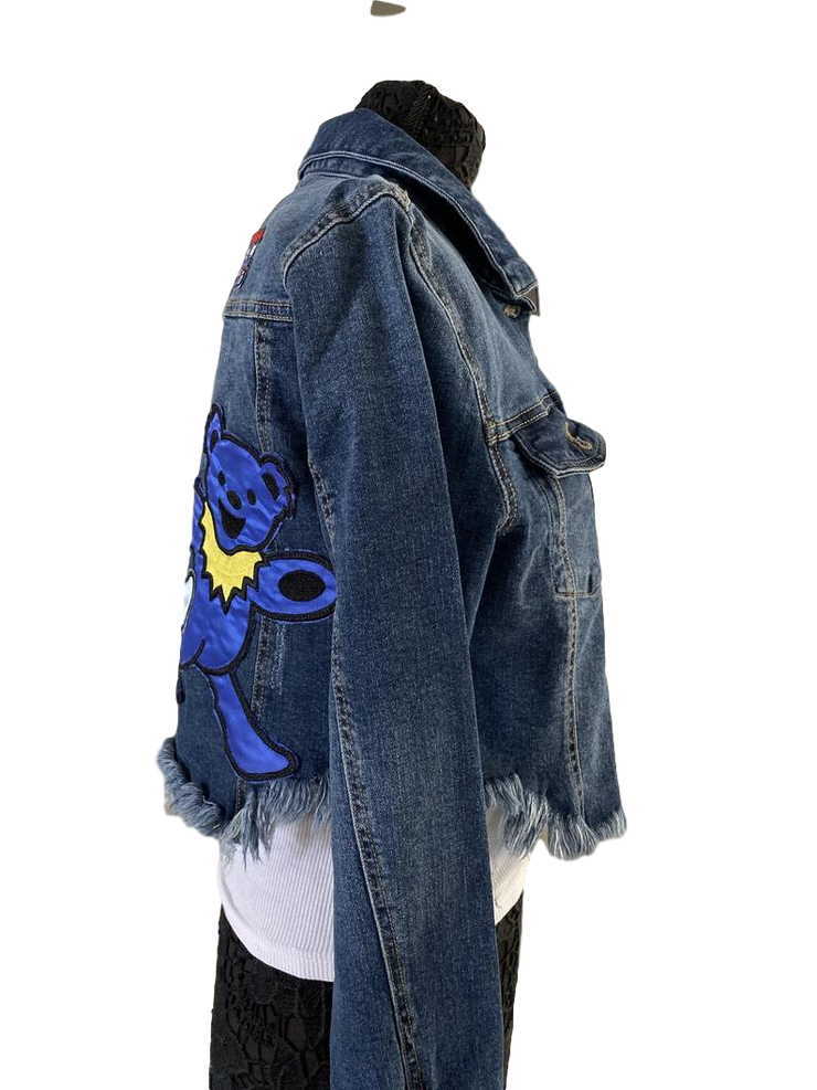 RDrox™ Grateful Dead Dancing Bears Denim Jean Jacket Size Small