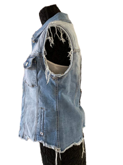 RDrox™ Evil Eye Light Wash Vintage Denim Jean Vest