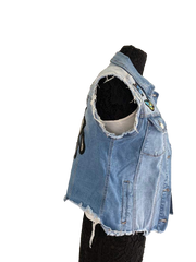 RDrox™ Evil Eye Light Wash Vintage Denim Jean Vest