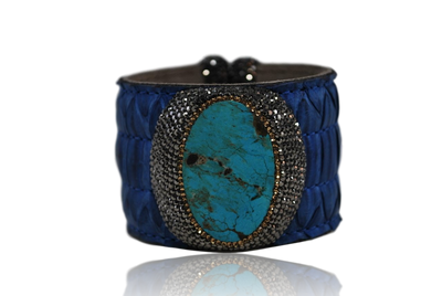 RDrox™ Agate Cuff Bracelet Blue