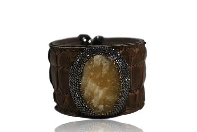 RDrox™ Agate Bracelet Cuff Brown