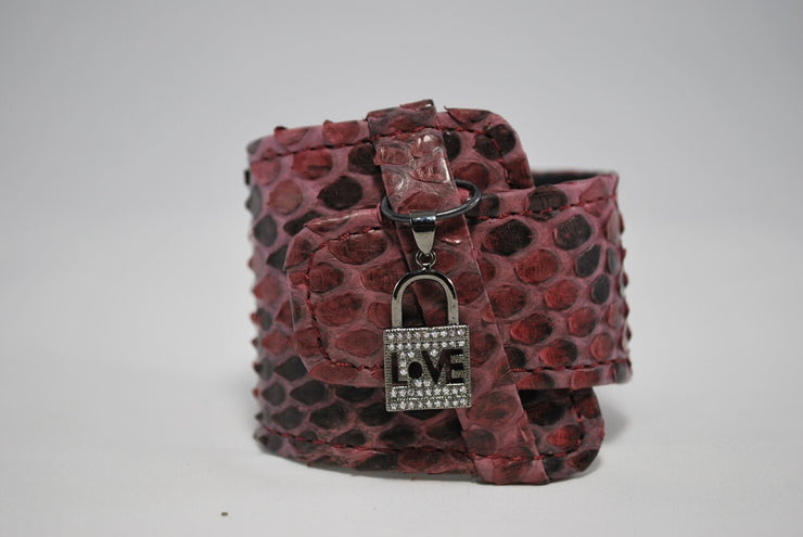 RDrox™ Python Cuff Braclet Wine With Crystal Love Charm