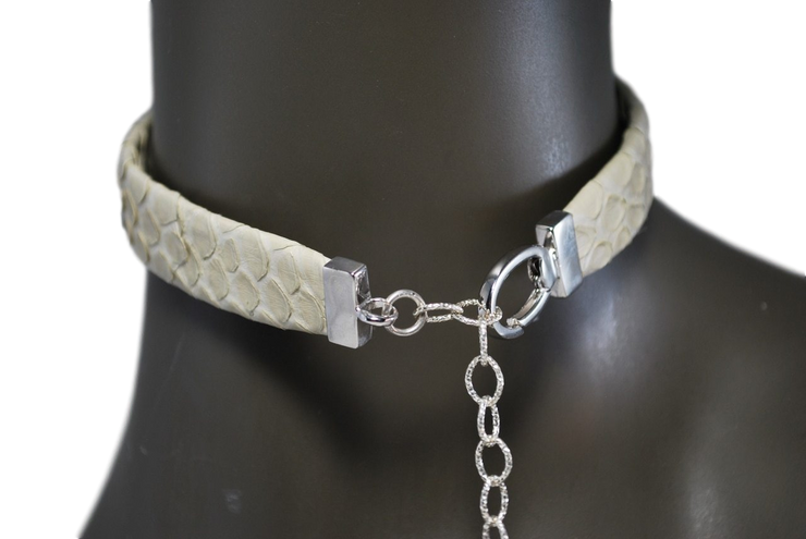 RDrox™ Beige Python Choker With Evil Eye