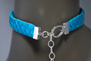 RDrox™ Turquoise Python Choker With Sterling Silver Elephant