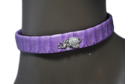 RDrox™ Purple Python Choker With Sterling Silver Elephant