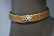 RDrox™ Gold Python Choker With Sterling Silver Elephant