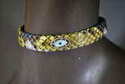 RDrox™ Yellow  Python Choker With Mother of Pearl Evil Eye