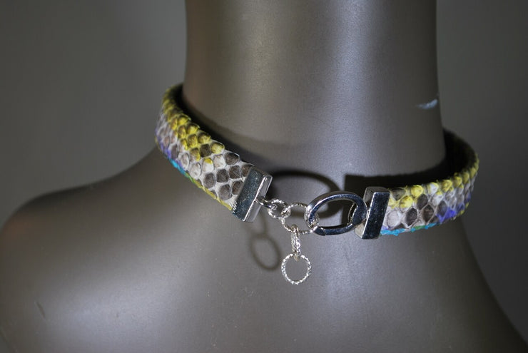 RDrox™ Yellow  Python Choker With Mother of Pearl Evil Eye